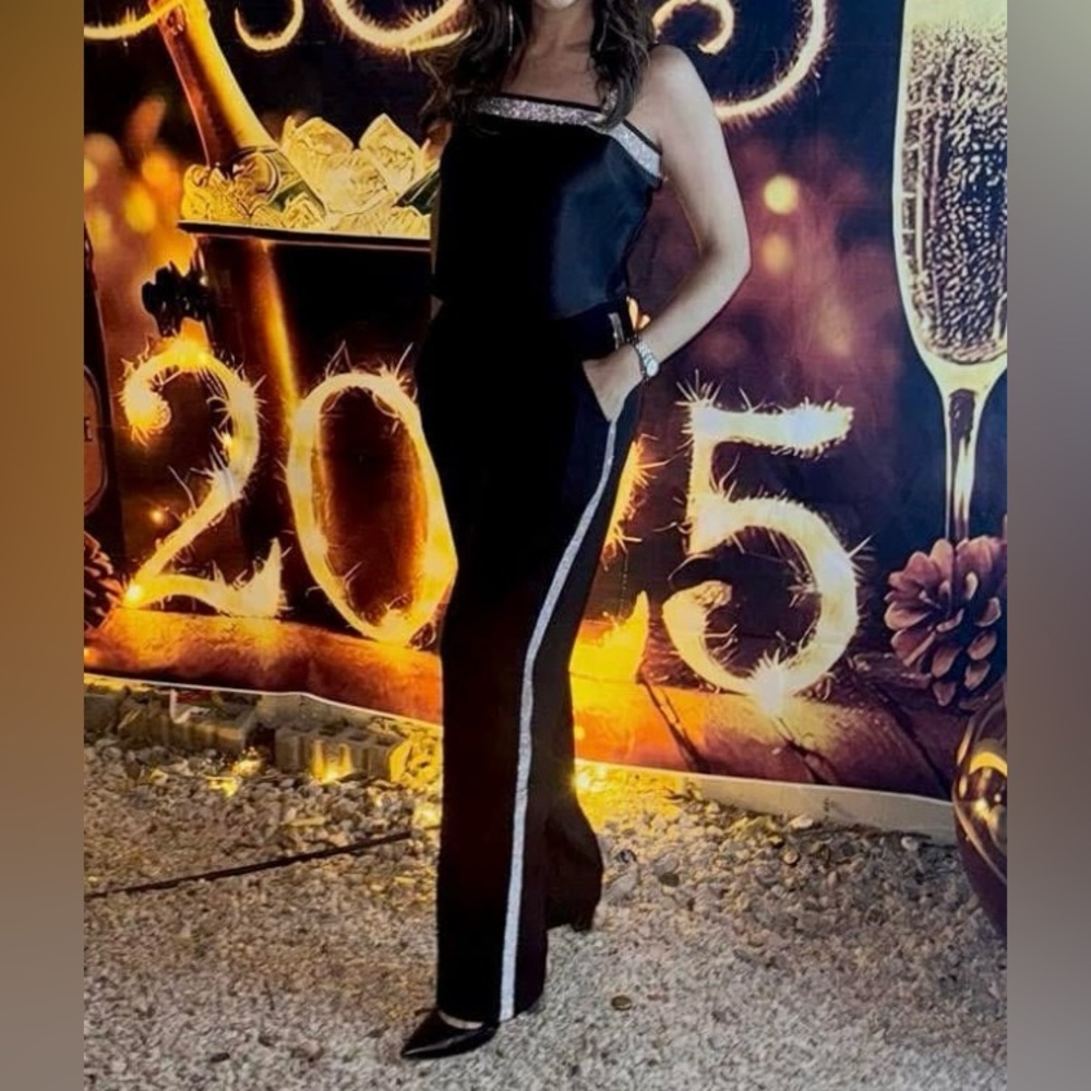 Forever 21 Black and Silver Jumpsuit